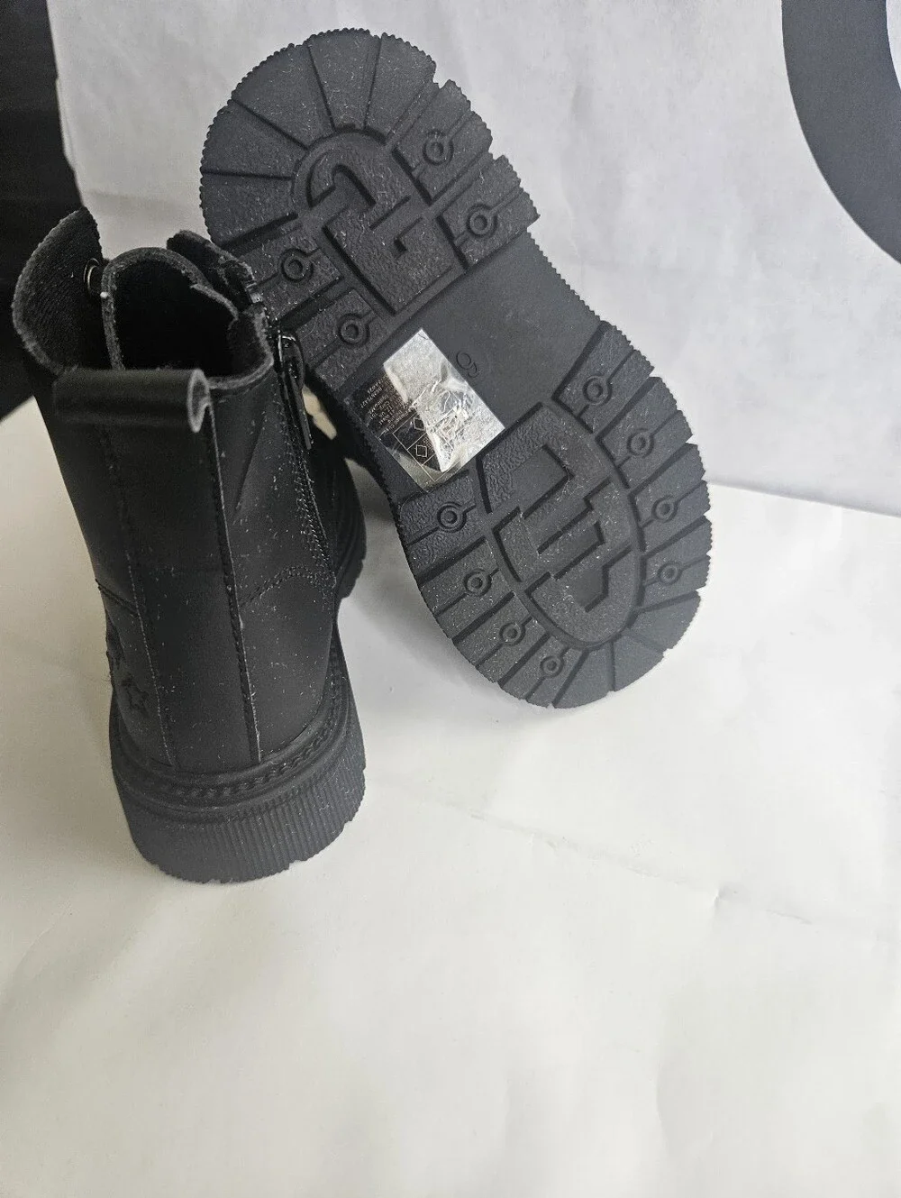 Toddler Girls Combat Boot With Star Design Embroidery